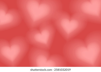 Set of Happy Valentine's day , heart and Love Minimalist Art , pink gradient	
