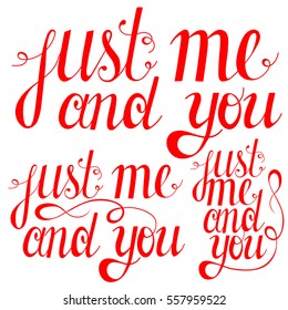 Set of Happy Valentine's Day Lettering, design elements for cards, prints and more.