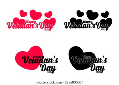 Juego de feliz tarjeta tipográfica del Día de San Valentín. Para Tarjetas De Saludo, Imprimir Diseño. Ilustración vectorial