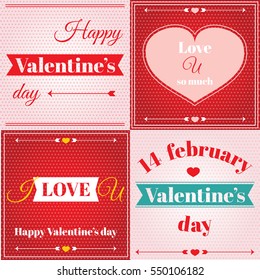 Collection Vector Beautiful Happy Valentines Day Stock Vector (Royalty ...