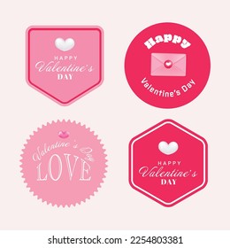 Juego de Feliz San Valentín de estilo antiguo de moda vintage. Vector de ilustración de banner vintage.