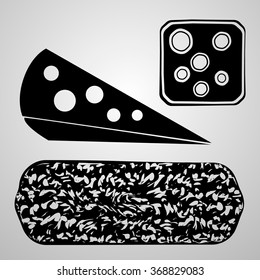 Set of hard cheese black