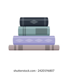Set of hardcover books on a white background.