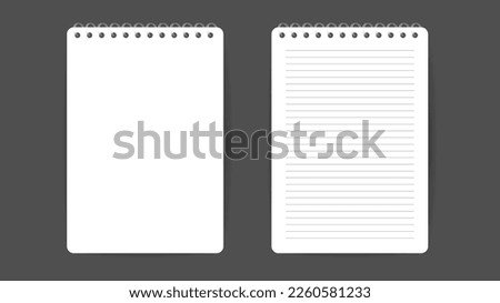 Set hardcover notebook on gray  background ,  Flat Modern design , Illustration Vector  EPS 10