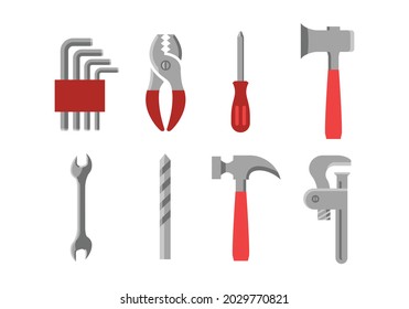 set of hardware tool icons vector