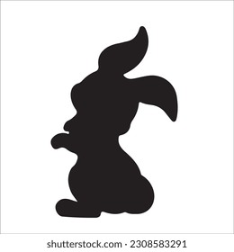The set of Hare or Rabbit silhouette collection, black image