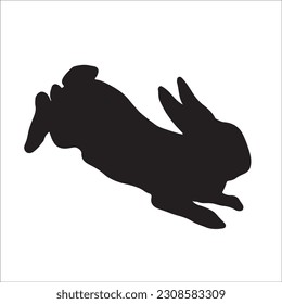 The set of Hare or Rabbit silhouette collection, black image