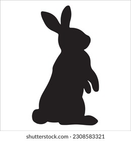 The set of Hare or Rabbit silhouette collection, black image
