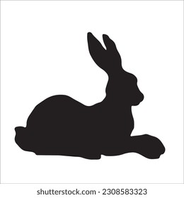 El conjunto de la colección de siluetas de Hare o Rabbit, imagen negra
