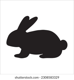 The set of Hare or Rabbit silhouette collection, black image