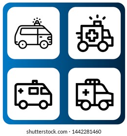 Set of harm icons such as Ambulance , harm