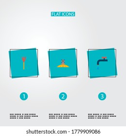 Conjunto de iconos de cosecha símbolos de estilo plano con rake, irrigación, campo y otros iconos para el diseño del logo de la aplicación móvil web.