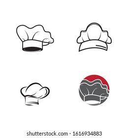 Set hat chef logo template vector illustration