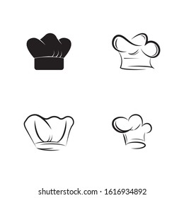 Set hat chef logo template vector illustration