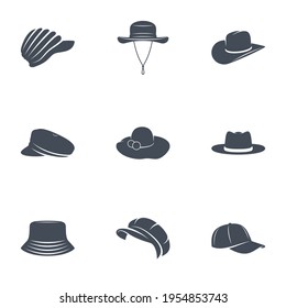 Set of Hat logo design vector illustration, Creative Hat logo design concept template, symbols icons