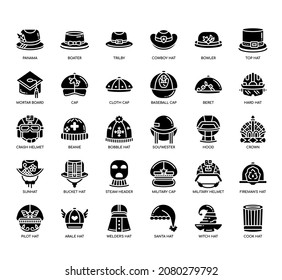 Set of  Hat thin line icons for any web and app project. 