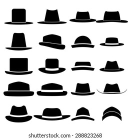 Set of  hat  vector on white background , hipster collection fashion style