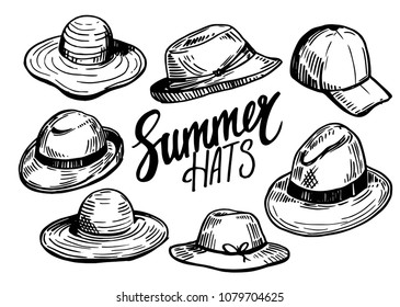 straw hat clip art black and white