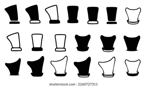 Conjunto de vector de silueta de sombreros