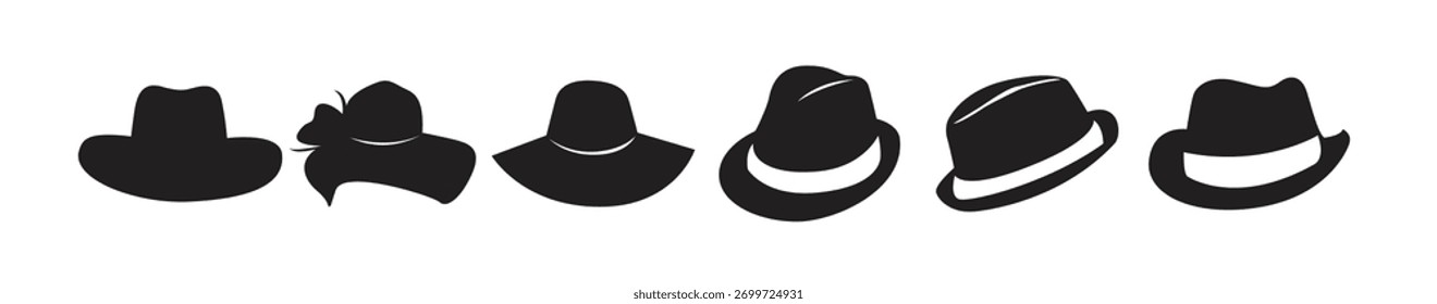 Conjunto de sombreros Ilustración vectorial