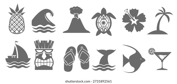 conjunto de ilustração vetorial do Havaí