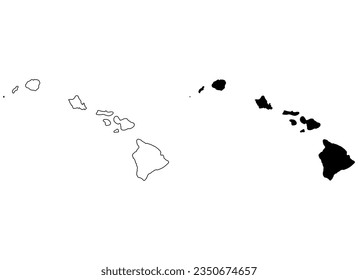Set of Hawaii map, united states of america. Flat concept icon symbol vector illustration .