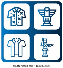 Set of hawaiian icons. Such as Hawaiian, Totem, Hula , hawaiian icons