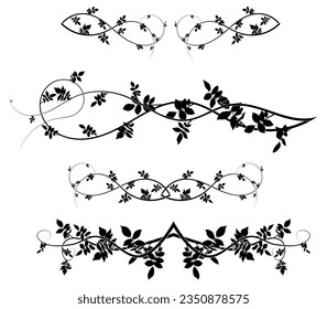 set of hawthorn elements decoration on paper beautiful pattern. vector image stock