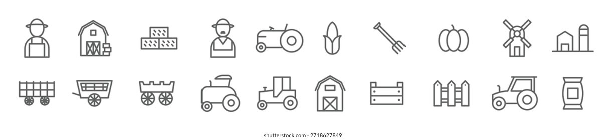Set of Hayride vector illustration