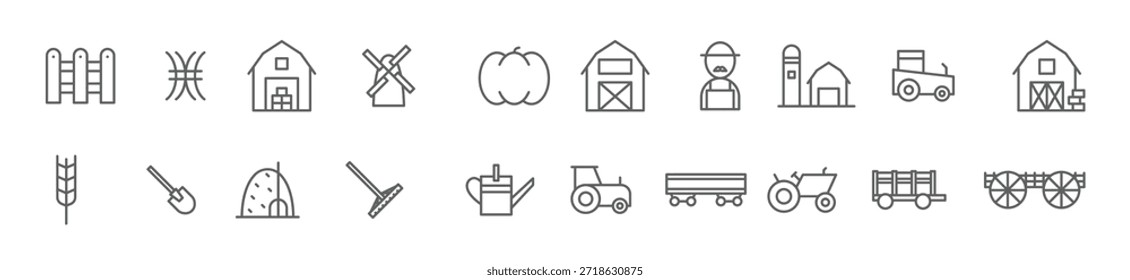 Conjunto de Ilustración vectorial Hayride