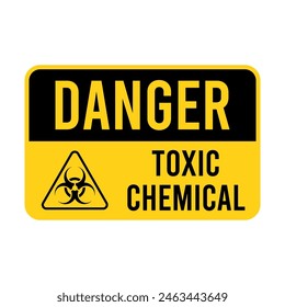 Set hazard danger yellow vector signs. Radiation sign, Biohazard sign, Toxic sign.