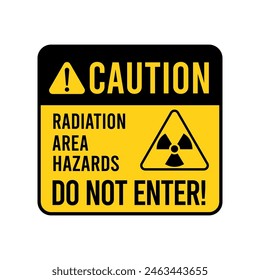 Set hazard danger yellow vector signs. Radiation sign, Biohazard sign, Toxic sign.