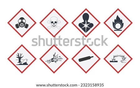 Set of Hazard Symbols. Vector for Safety Signs and Warnings.
