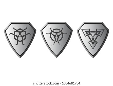 Set of hazard warning radioactive symbols,Vector and  illustration.