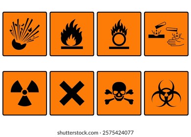 Set of hazard warning signs vactor. Caution danger symbol. Warning Safety Signs. Caution Electrical Hazard Safety.