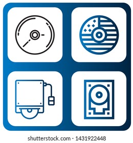 Set of hdd icons such as Cd, Hard disk, Hard drive , hdd