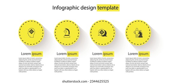 Set Head hunting, Chess, Target and . Business infographic template. Vector