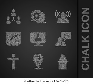 Set Head hunting, Question mark, Speaker, Hand like, Project team base,  and  icon. Vector