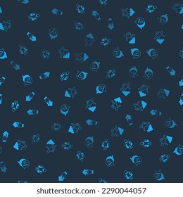 Set Head hunting, Stair with finish flag, Flag and Hand pointing finger on seamless pattern. Vector