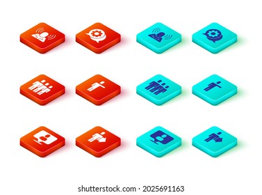 Set Head hunting, Team leader, Users group, Speech bubble chat and  icon. Vector