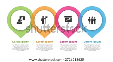 Set Head hunting, Team leader, Chalkboard with diagram and Users group. Business infographic template. Vector