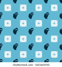 Set Head with law and Safe on seamless pattern. Vector