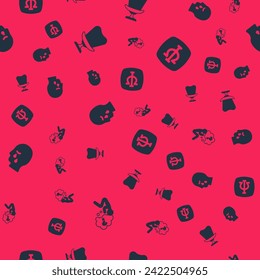 Cabeza con signo de interrogación, Sillón, Dolor funerario de fosas comunes y Psicología, Psi en un patrón sin fisuras. Vector
