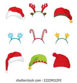 Set of headbands and hats for Christmas new year party accessories and props