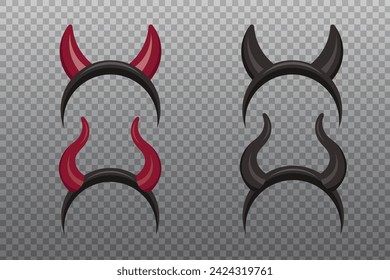 set of headbands with horns in vector