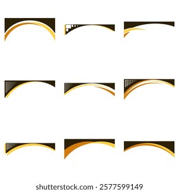 Set of header footer shapes vector illustration
