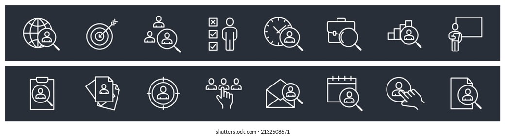 set of Headhunting elements symbol template for graphic and web design collection logo vector illustration