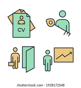 Set von Headhunting-Symbol. Symbolvorlage für die Headhunting- und Recruruiting-Packung für die grafische und Web-Design-Kollektion Logo, Vektorgrafik