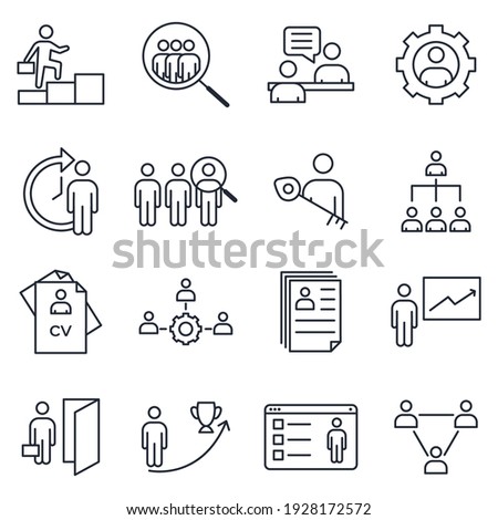 Set of Headhunting icon. Headhunting And Recruiting pack symbol template for graphic and web design collection logo vector illustration