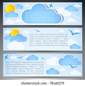 set of headings for a site. good weather
